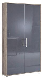 SKRINKA NA DOKUMENTY, dub sonoma, antracitová s vysokým leskom, 84,4/185,6/33 cm MID.YOU - Online Only kancelárie, Online Only