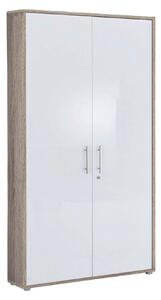 SKRINKA NA DOKUMENTY, dub sonoma, biela s vysokým leskom, 84,4/185,6/33 cm MID.YOU - Online Only kancelárie, Online Only