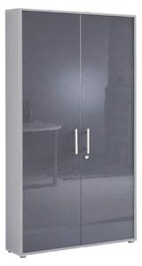 SKRINKA NA DOKUMENTY, sivá, antracitová s vysokým leskom, 84,4/185,6/33 cm MID.YOU - Online Only kancelárie, Online Only