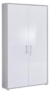 SKRINKA NA DOKUMENTY, sivá, biela s vysokým leskom, 84,4/185,6/33 cm MID.YOU - Online Only kancelárie, Online Only