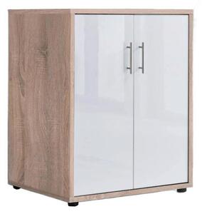 SKRINKA NA DOKUMENTY, dub sonoma, biela s vysokým leskom, 54/74/50 cm MID.YOU - Online Only kancelárie, Online Only