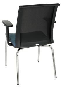 NABBI Libon 4L BS R1 konferenčná stolička s podrúčkami modrá / čierna / chróm