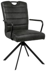 STOLIČKA S PODRÚČKAMI, mikrovlákno, čierna Ambia Home - Stoličky, Online Only