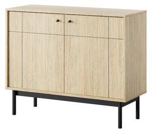 Komoda: 2 dvierka, Imitácia dreva "Linea" / čierna, rozmer 103,5 x 39 x 83,5 cm