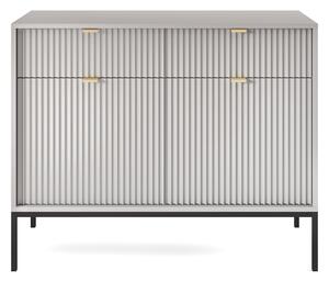 Sivá komoda, rozmery: 104 cm x 83 cm x 39 cm