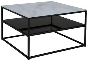 KONFERENČNÝ STOLÍK, čierna, biela, kov, sklo, 75/75/43 cm Livetastic - Stolíky do obývačky, Online Only