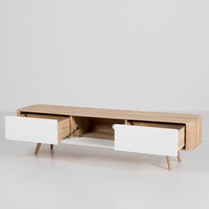 Televízny stolík z dubového dreva Gazzda Ena, 180 × 42 × 45 cm