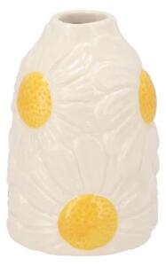 Biela keramická vázička s reliéfom kvetov Jane Flower - Ø 8*12 cm - daan kromhout