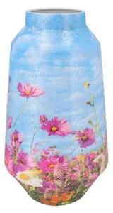 Modrá kovová veľká váza s kvetmi Jullie Jolly blue L - 20*20*39 cm - daan kromhout