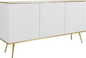 Očarujúci biely príborník so zlatými nohami, 160 x 85 x 39