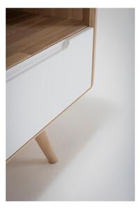 Televízny stolík z dubového dreva Gazzda Ena Three, 135 × 42 × 60 cm