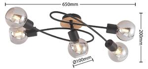 Lindby - Eridia 5 Stropné Lampa Black/Wood - Lampemesteren
