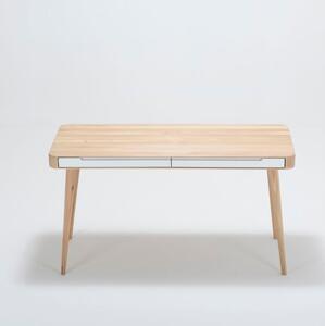 Pracovný stôl z dubového dreva Gazzda Ena, 140 × 60 cm