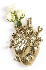 Seletti - Love In Bloom Gold Porcelain Heart Vase Seletti - Lampemesteren