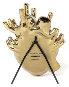 Seletti - Love In Bloom Gold Porcelain Heart Vase Seletti - Lampemesteren