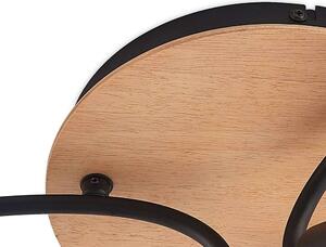 Lindby - Eridia 6 Round Stropné Lampa Black/Wood - Lampemesteren