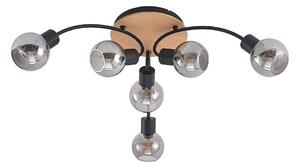 Lindby - Eridia 6 Round Stropné Lampa Black/Wood Lindby - Lampemesteren