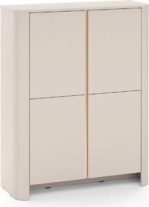 Skriňa, kašmír, 103 x 39 x 132 cm. Moderný nábytok s zaoblenými hranami