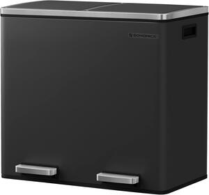 SONGMICS Odpadkový kôš Gerry 2x24 l čierny/strieborný