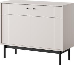 Komoda: 2 dvierka, farba kašmír/čierna, rozmer 103,5 x 39 x 83,5 cm