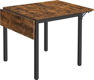 VASAGLE Rozkladací jedálenský stôl hnedý 76-120 x 78 cm