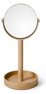 Kozmetické zväčšovacie zrkadlo s dreveným rámom ø 19,5 cm Magnify – Wireworks