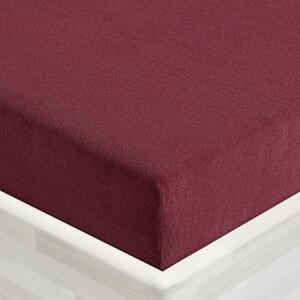 Froté napínacie prestieradlo FR-011 Bordó 90 x 200 - výška 20 cm