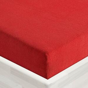 Froté napínacie prestieradlo FR-007 Sýto červené 90 x 200 - výška 20 cm
