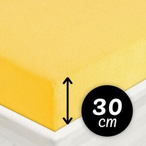Froté napínacie prestieradlo na vysoký matrac FR-003 Žlté 80 x 200 - výška 30 cm
