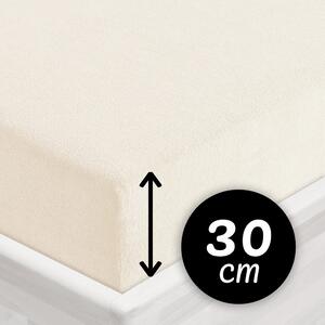 Froté napínacie prestieradlo na vysoký matrac FR-002 Smotanové 80 x 200 - výška 30 cm