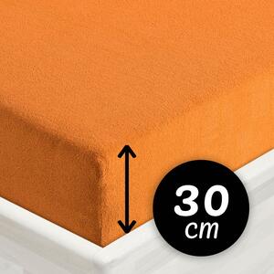 Froté napínacie prestieradlo na vysoký matrac FR-006 Oranžové 80 x 200 - výška 30 cm