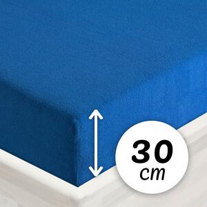 Froté napínacie prestieradlo na vysoký matrac FR-016 Modré 80 x 200 - výška 30 cm
