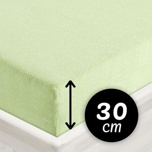 Froté napínacie prestieradlo na vysoký matrac FR-018 Pastelovo zelené 80 x 200 - výška 30 cm