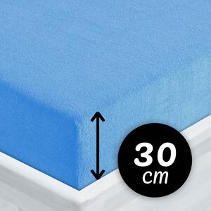 Froté napínacie prestieradlo na vysoký matrac FR-015 Svetlo modré 80 x 200 - výška 30 cm