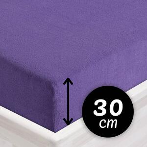 Froté napínacie prestieradlo na vysoký matrac FR-013 Fialové 80 x 200 - výška 30 cm