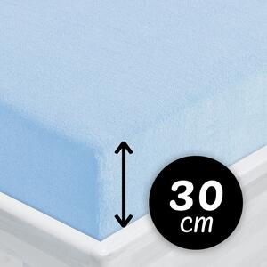 Froté napínacie prestieradlo na vysoký matrac FR-014 Nebesky modré 80 x 200 - výška 30 cm