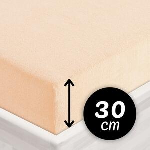 Froté napínacie prestieradlo na vysoký matrac FR-021 Púdrové 80 x 200 - výška 30 cm