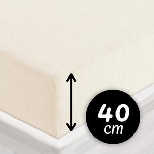 Froté napínacie prestieradlo na extra vysoký matrac FR-002 Smotanové 80 x 200 - výška 40 cm
