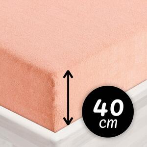 Froté napínacie prestieradlo na extra vysoký matrac FR-005 Svetlo broskyňové 80 x 200 - výška 40 cm