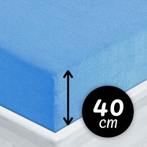 Froté napínacie prestieradlo na extra vysoký matrac FR-015 Svetlo modré 80 x 200 - výška 40 cm