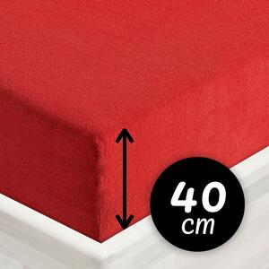 Froté napínacie prestieradlo na extra vysoký matrac FR-007 Sýto červené 80 x 200 - výška 40 cm