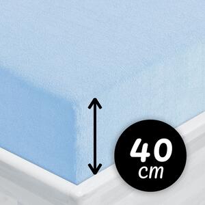Froté napínacie prestieradlo na extra vysoký matrac FR-014 Nebesky modré 80 x 200 - výška 40 cm