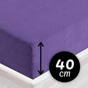 Froté napínacie prestieradlo na extra vysoký matrac FR-013 Fialové 80 x 200 - výška 40 cm
