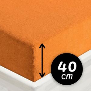 Froté napínacie prestieradlo na extra vysoký matrac FR-006 Oranžové 80 x 200 - výška 40 cm