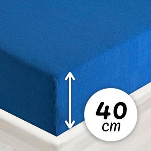 Froté napínacie prestieradlo na extra vysoký matrac FR-016 Modré 80 x 200 - výška 40 cm