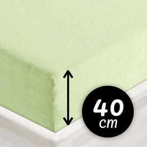 Froté napínacie prestieradlo na extra vysoký matrac FR-018 Pastelovo zelené 80 x 200 - výška 40 cm