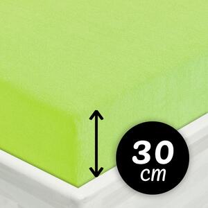 Froté napínacie prestieradlo na vysoký matrac FR-019 Žiarivo zelené 80 x 200 - výška 30 cm