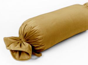 Biante Zamatový vankúš valec bonbon Velvet Prémium SVP-009 Horčicový 15x40 cm