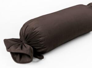 Biante Zamatový vankúš valec bonbon Velvet Prémium SVP-016 Tmavo hnedý 15x40 cm