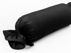 Biante Zamatový vankúš valec bonbon Velvet Prémium SVP-023 Čierny 15x40 cm
